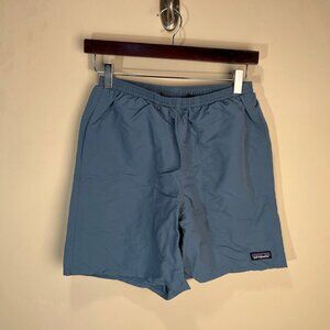 Patagonia Men's solid blue Net Plus athletic shorts Small S 5" inseam EUC